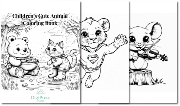 Children's cute animal coloring book